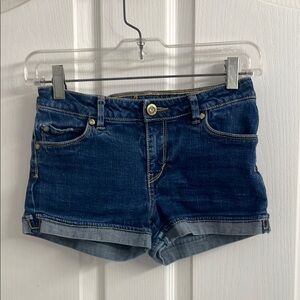 Girls Levi's Jean Shorts Distressed Gem Buttons Adjustable Waist Size 12